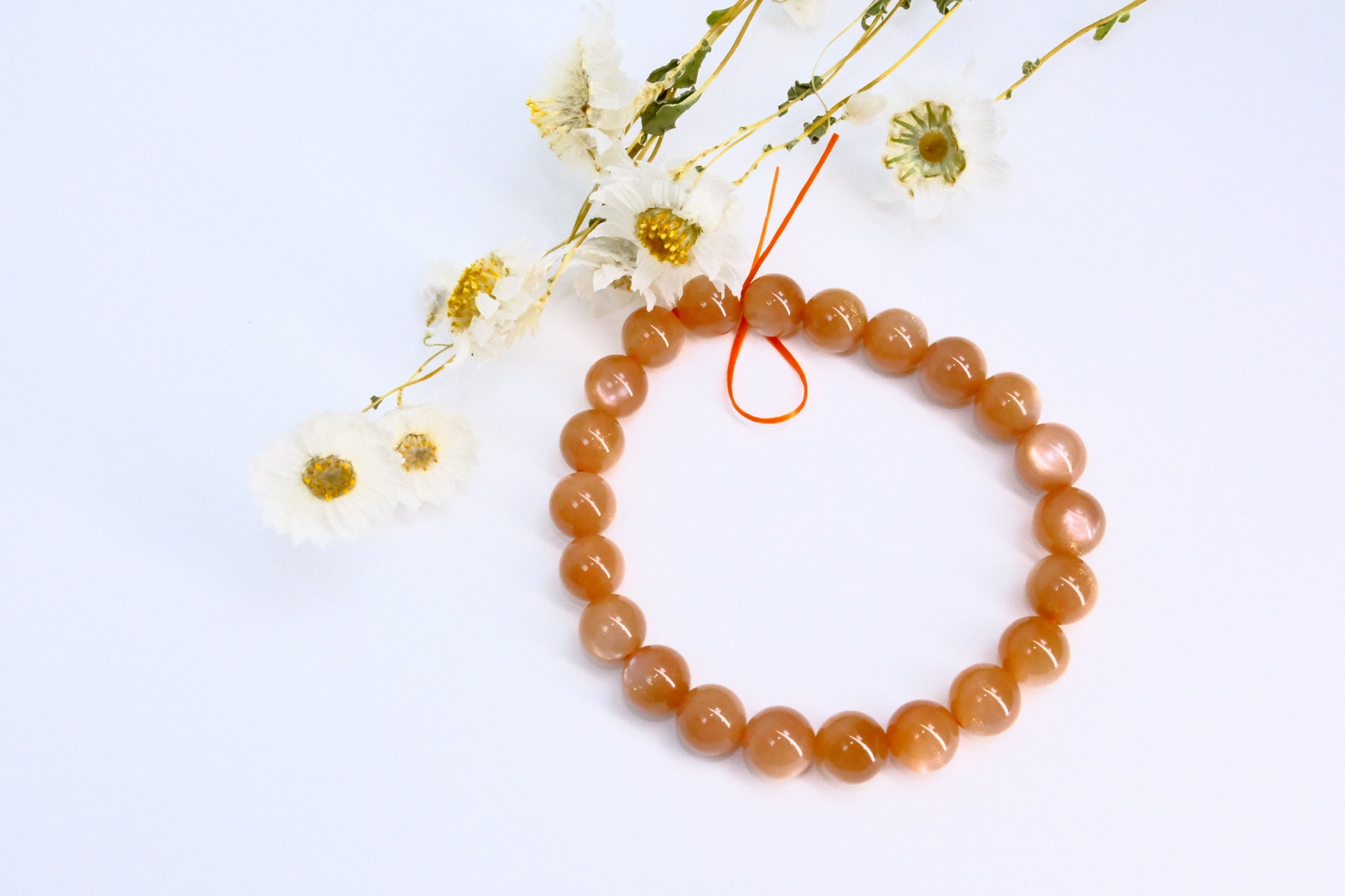 天然太陽石 橙月光 水晶手鏈Sunstone 8mm