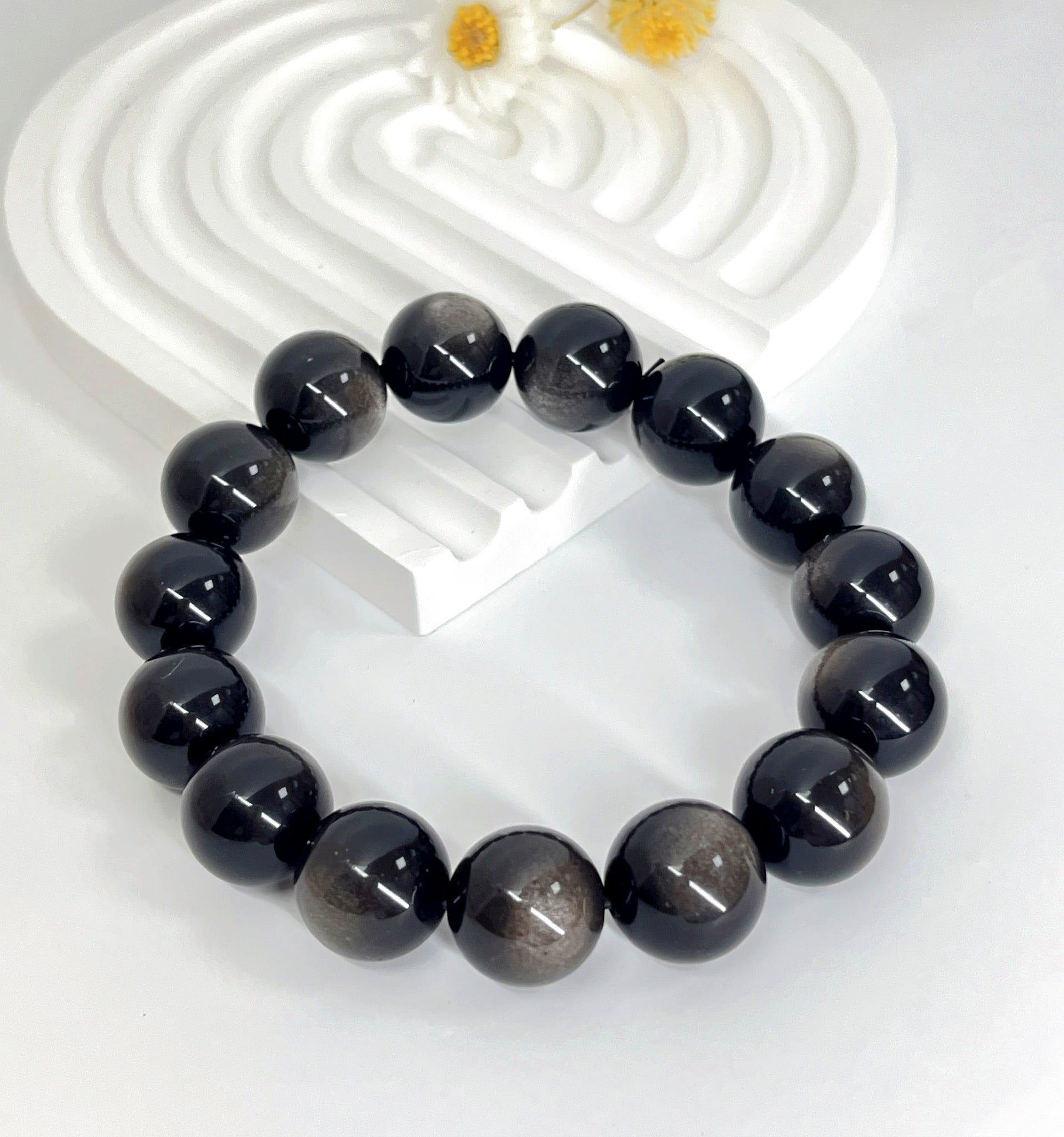 金曜石 Golden Sheen Obsidian 12mm