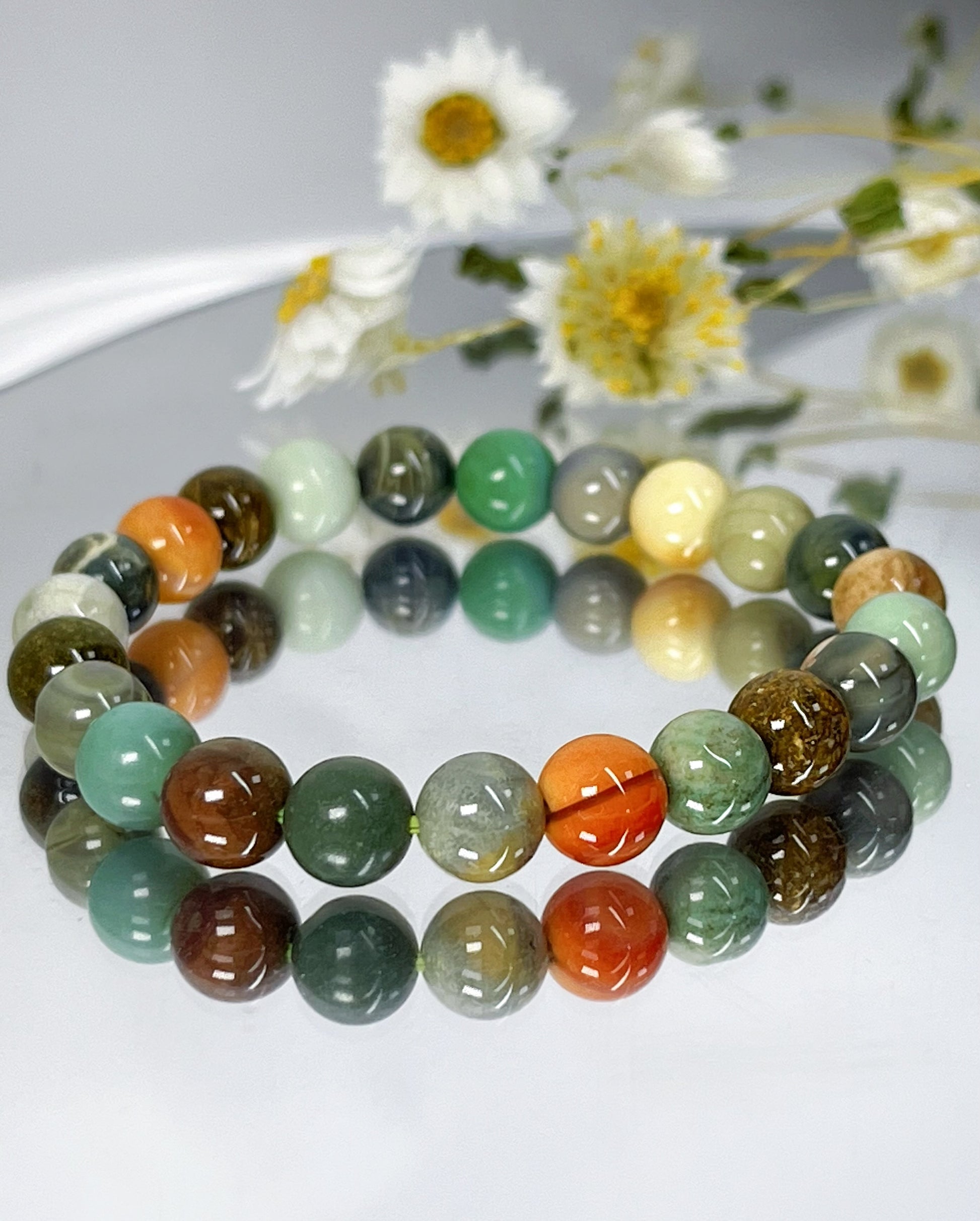 多彩阿拉善 Alashan Agate 8-9mm