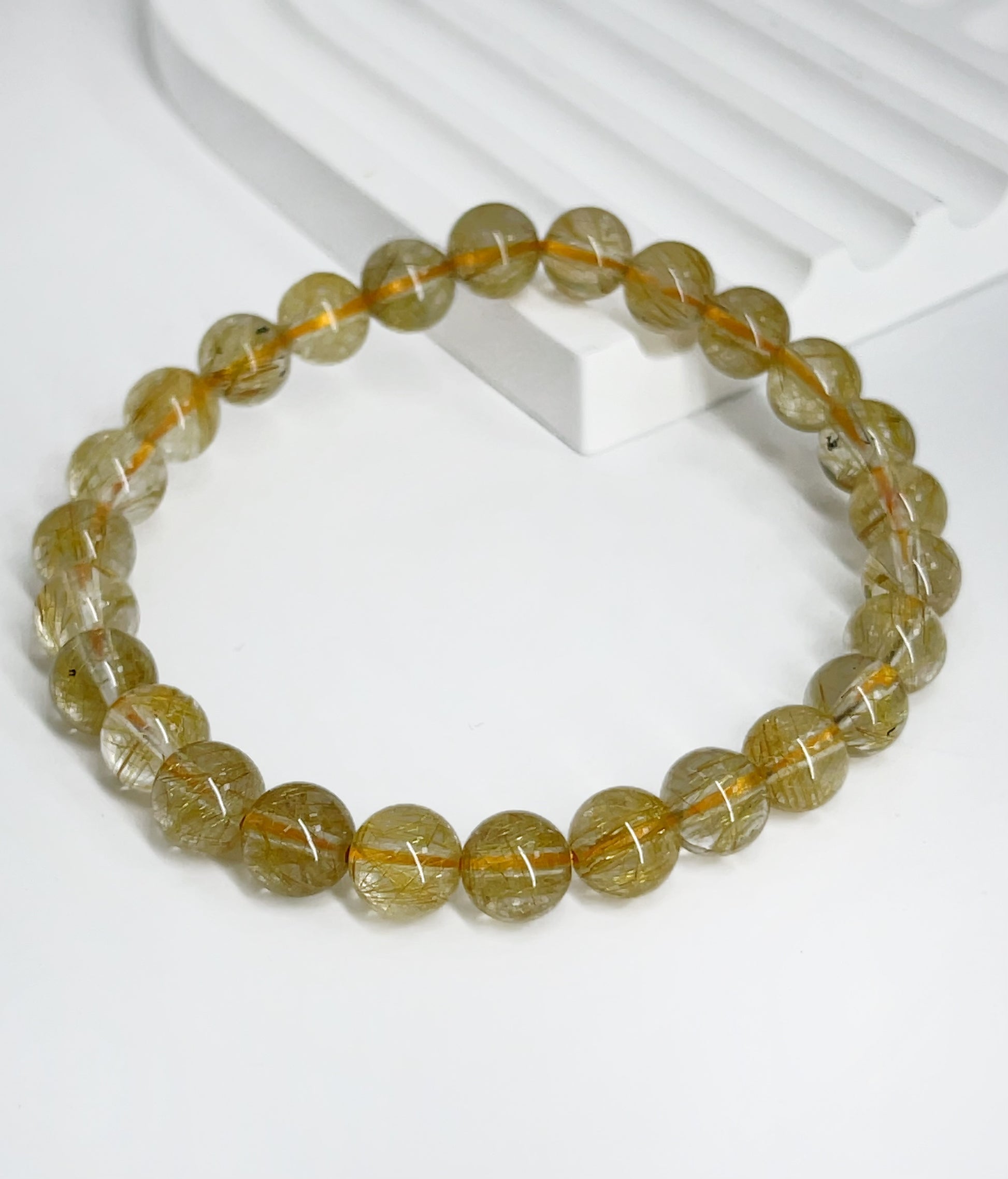 高品質天然銅發晶 Copper Rutilated Quartz 7-7.8mm