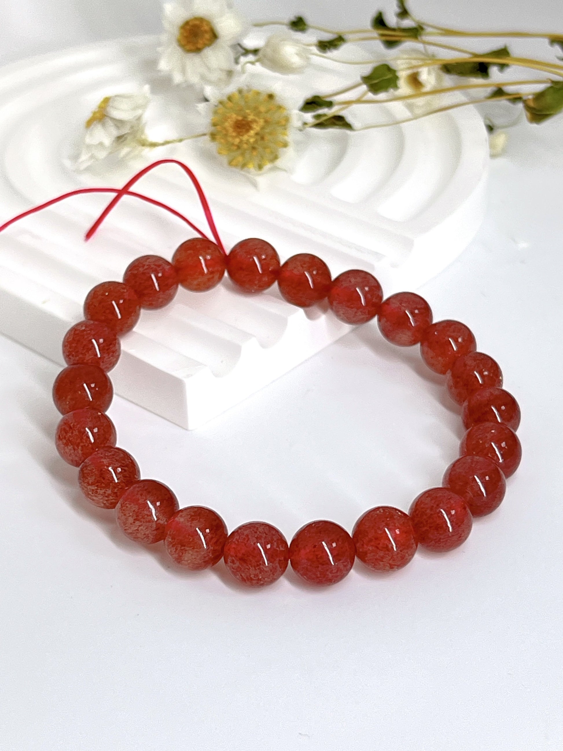 冰種草莓晶 Strawberry Quartz 8-8.8mm