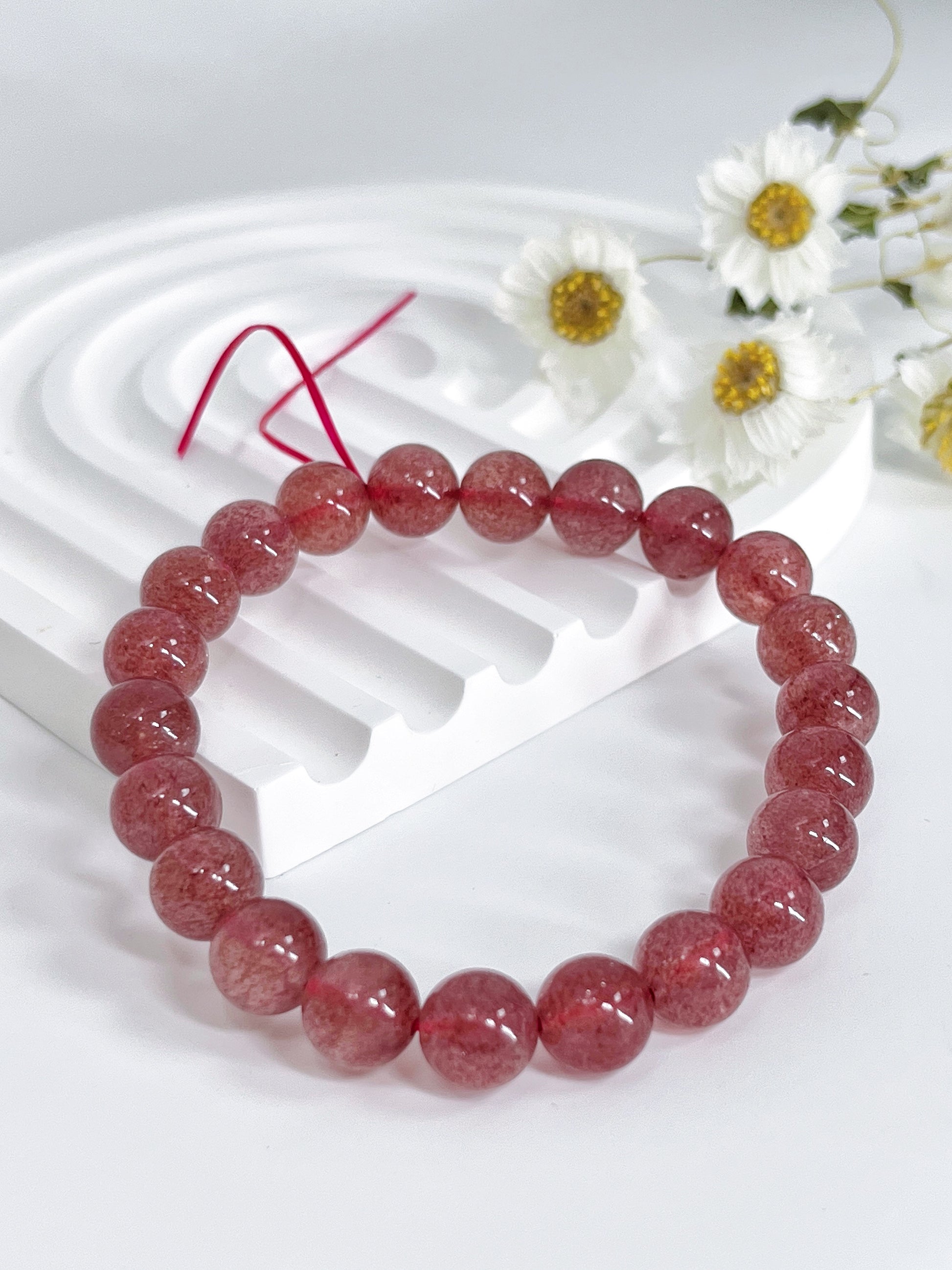 冰種草莓晶 Strawberry Quartz 8-8.8mm
