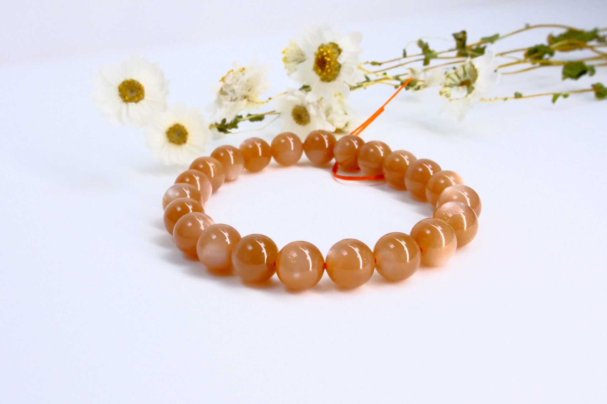 天然太陽石 橙月光 水晶手鏈Sunstone 8mm