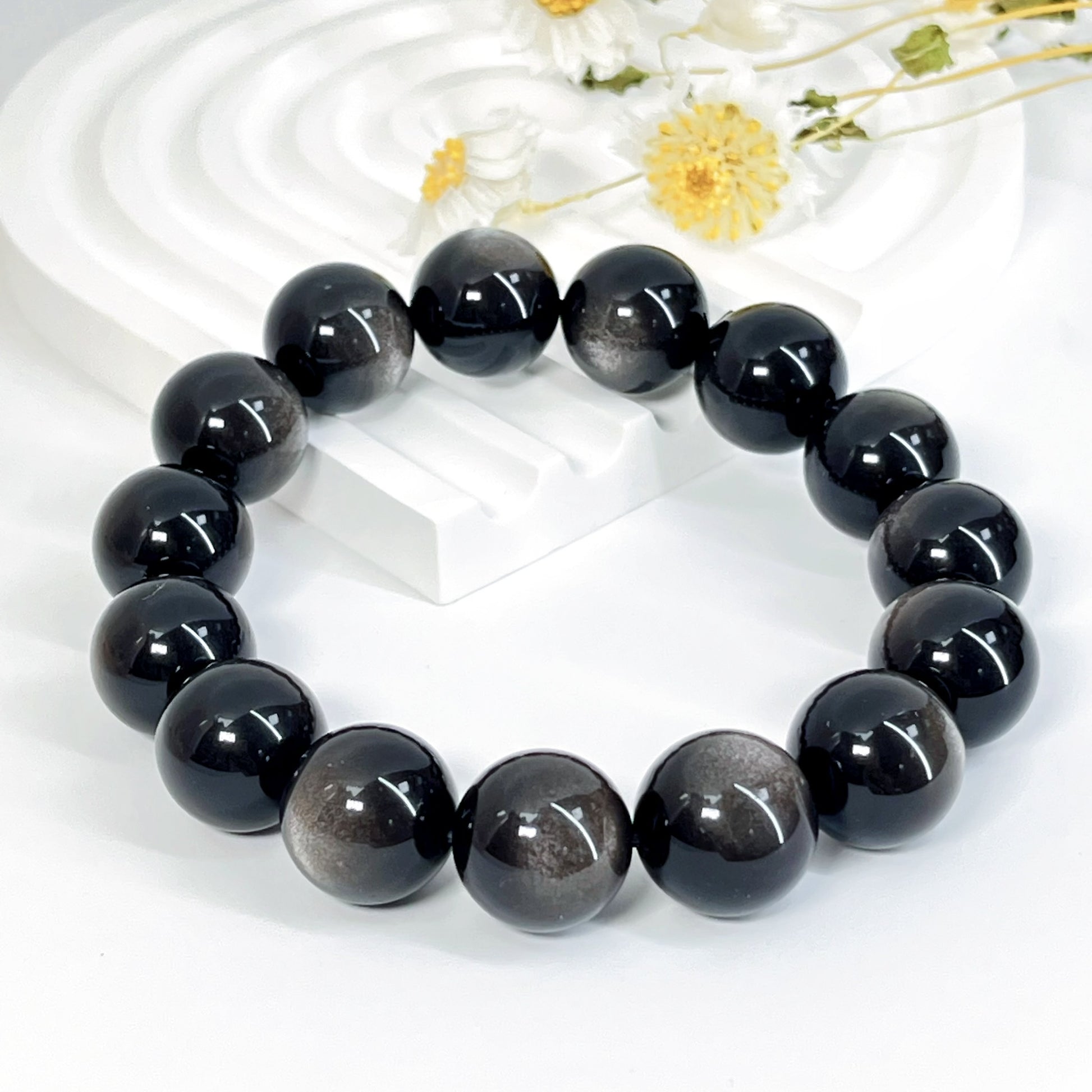 金曜石 Golden Sheen Obsidian 12mm