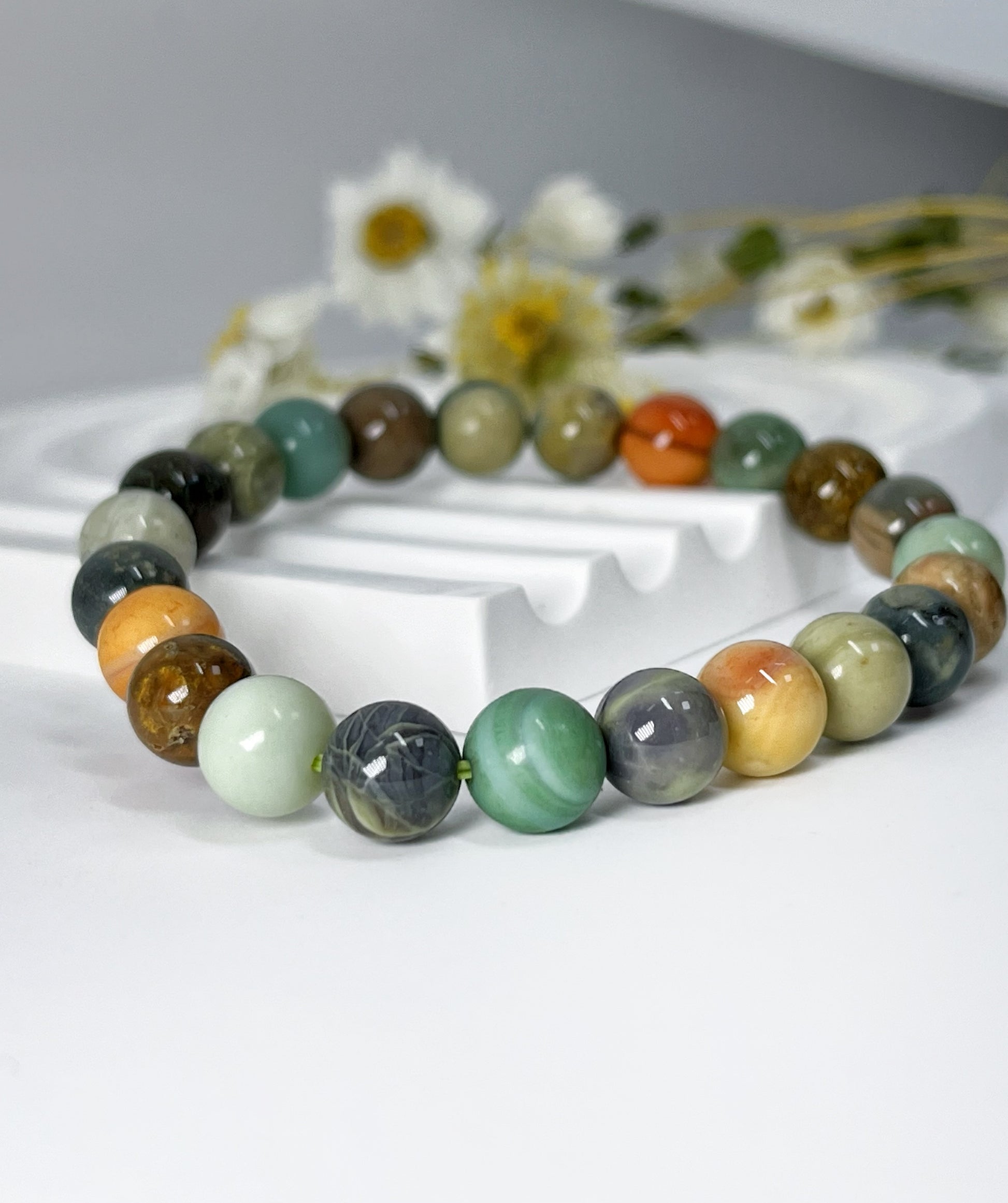多彩阿拉善 Alashan Agate 8-9mm