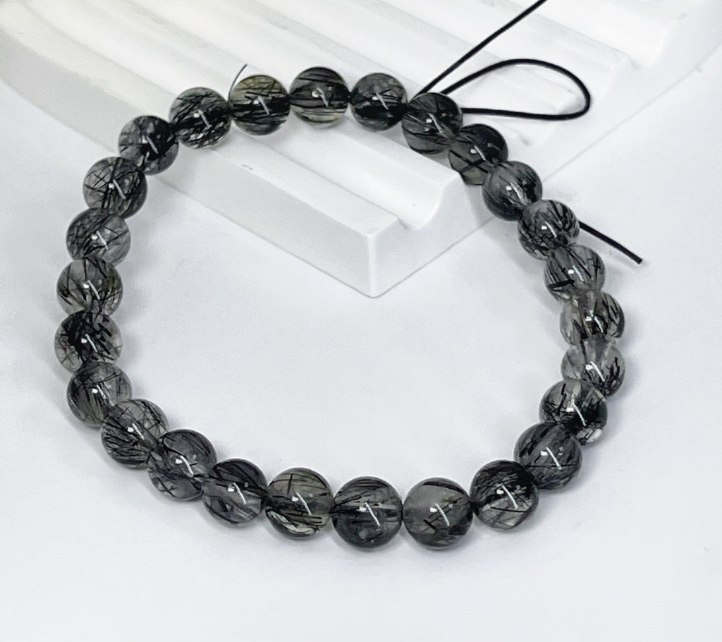 冰種黑髮晶 Black Rutilated Quartz 7mm