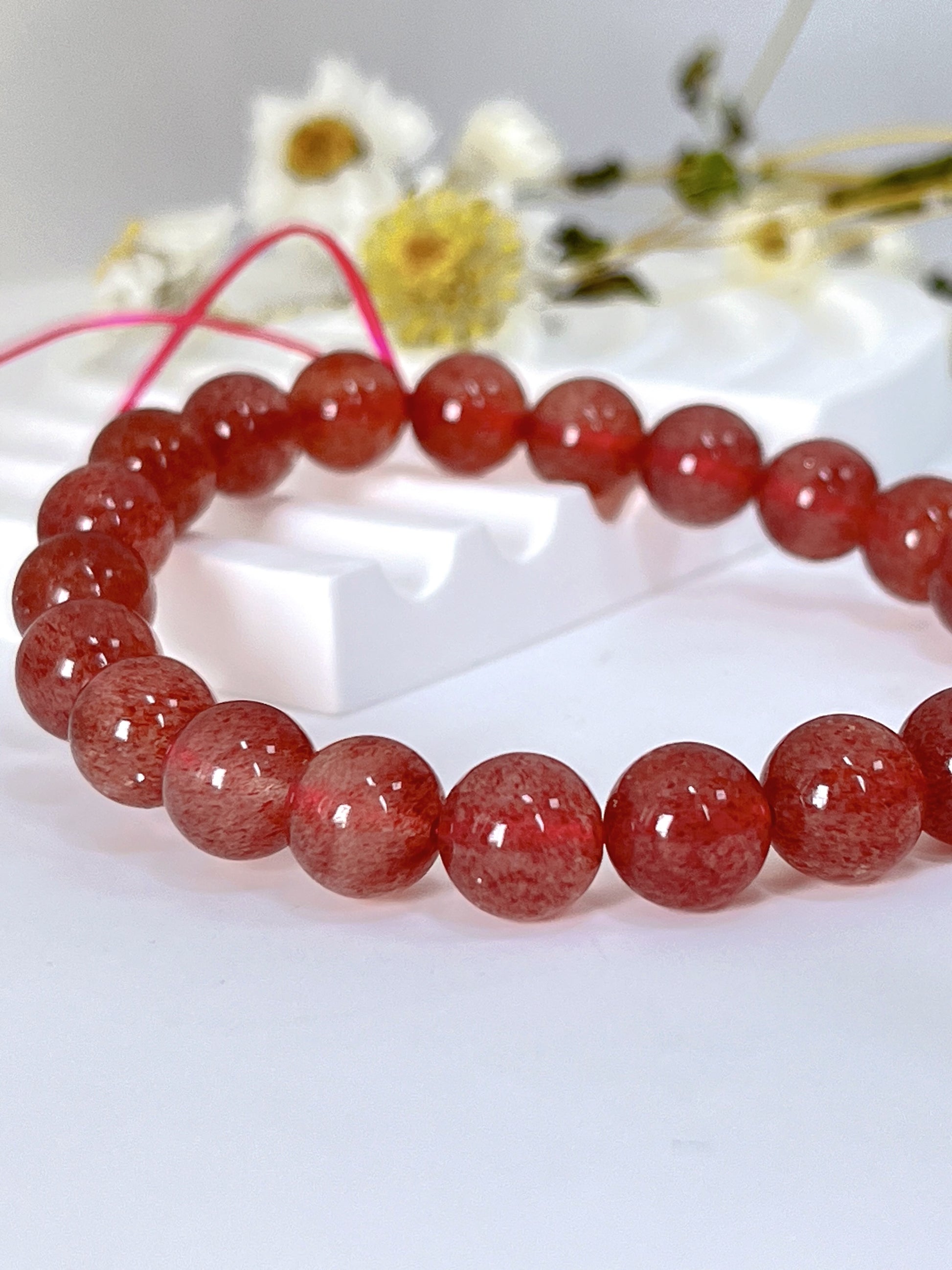 冰種草莓晶 Strawberry Quartz 8-8.8mm