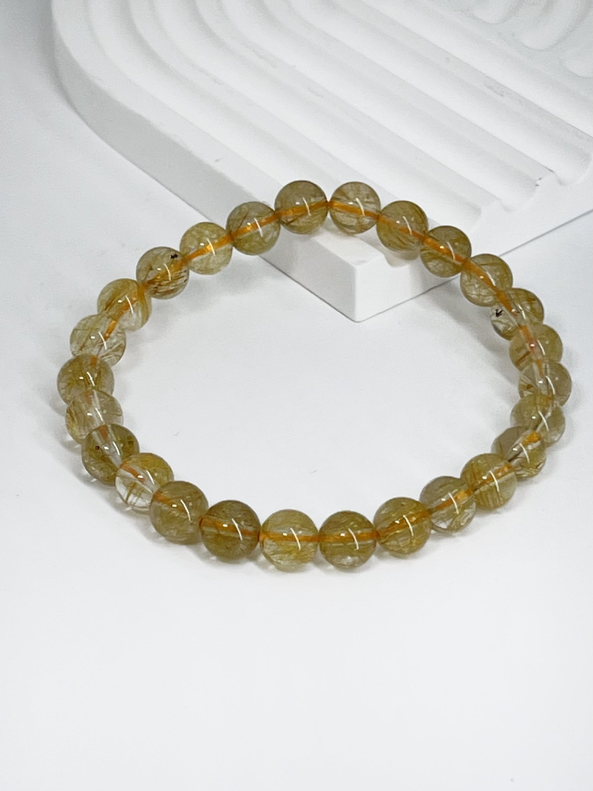 高品質天然銅發晶 Copper Rutilated Quartz 7-7.8mm