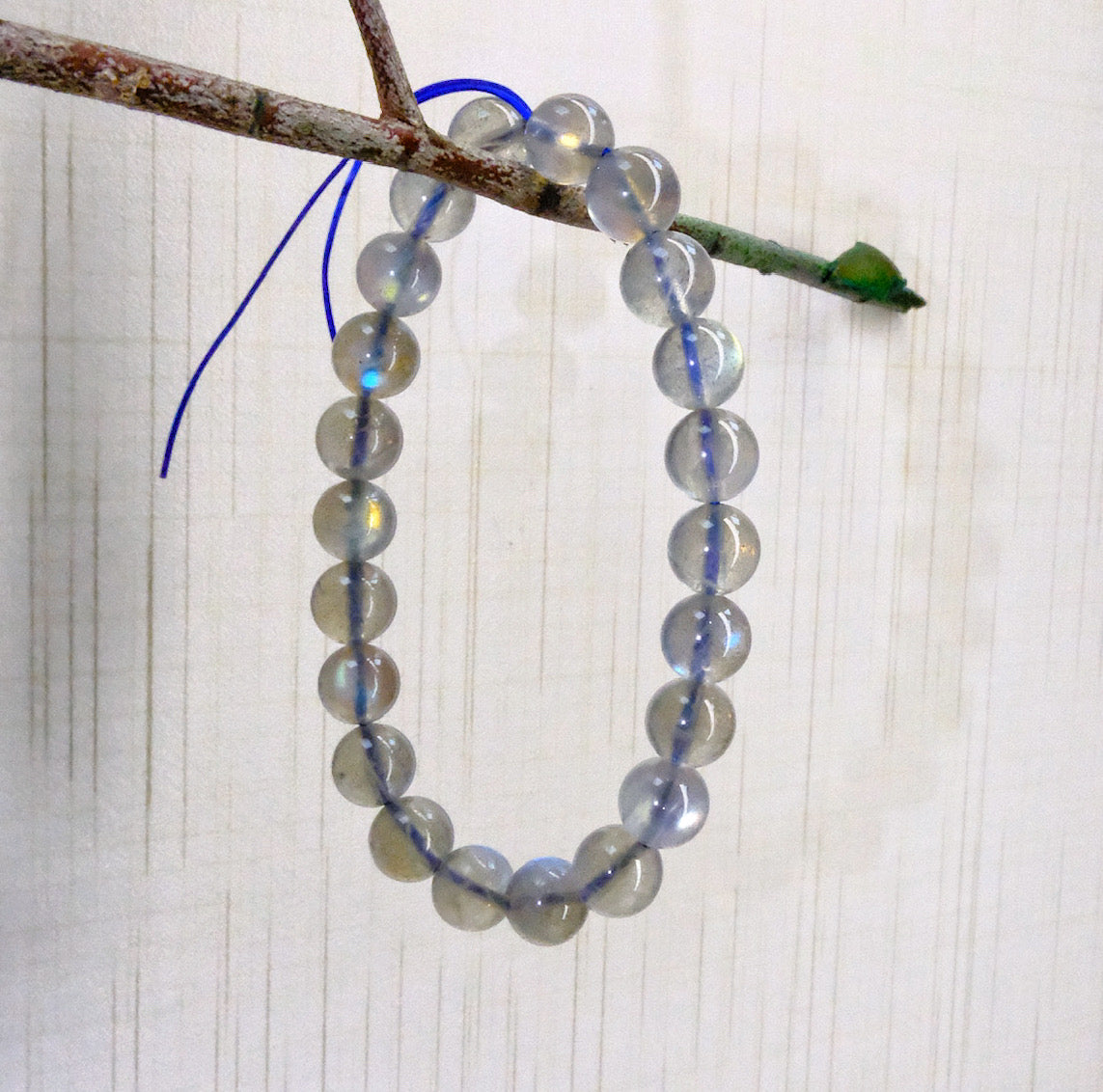 天然灰月光 拉長石（淨體七彩光）Labradorite 7.8-8.5mm
