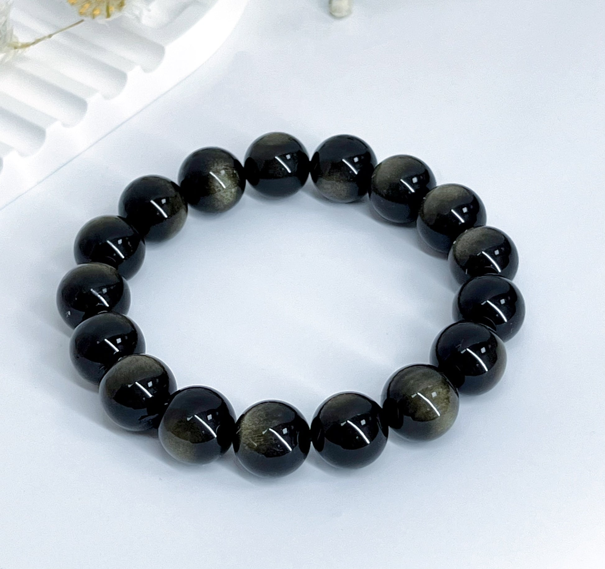 金曜石 Golden Sheen Obsidian 12mm