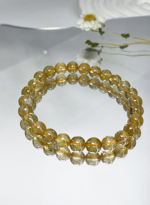 高品質天然銅發晶 Copper Rutilated Quartz 7-7.8mm