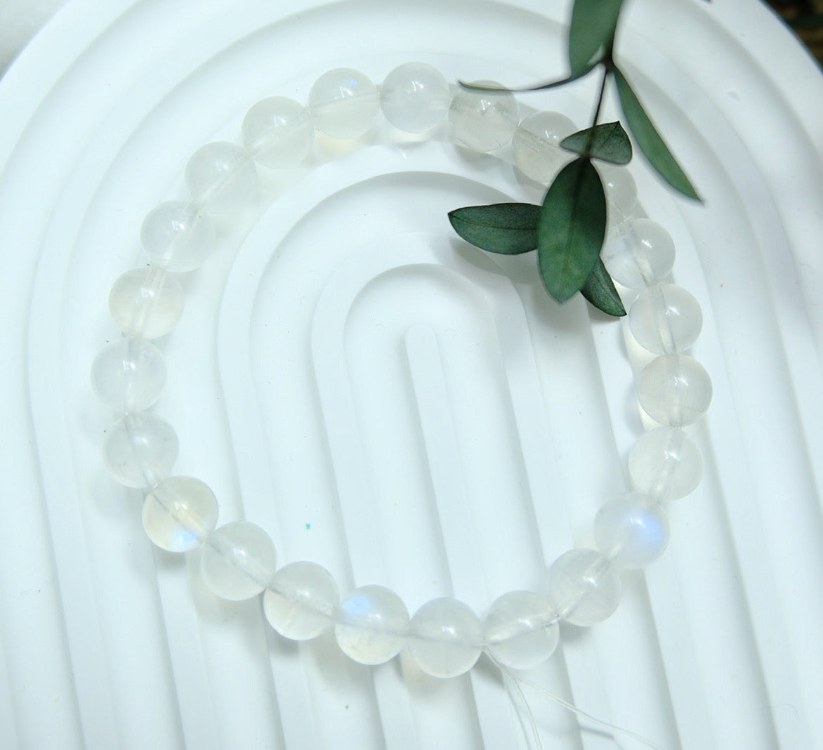 天然高級奶油體藍月光 水晶手鏈 月光石 Moonstone 7.8-8.8mm